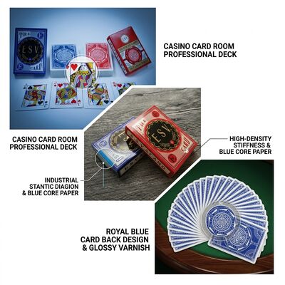購入 高密度の硬さを持つブルーコア紙カードゲーム 長期間のカジノカードルームのパフォーマンス online manufacture